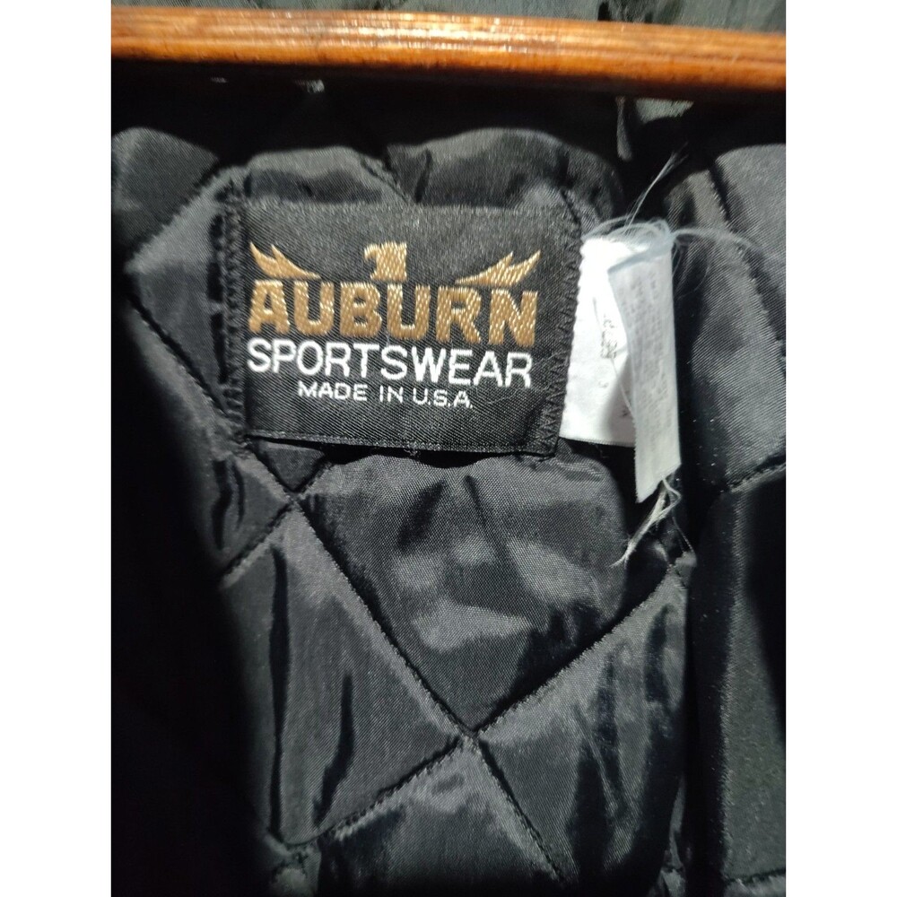 Vintage 80s Auburn Sportswear Varsity Bomber Nylon Satin Jacket Mens 3XL Blue - Picture 9 of 14